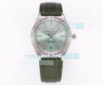 Breitling Chronometer Automatic 36MM Mint Green Diamond Bezel Swiss Replica Watch